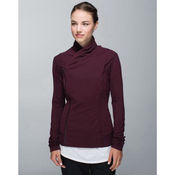 Lululemon Bhakti Yoga Jacket Womens Size 4 Bordeaux Drama Red Athletic Luon - Picture 4 of 10